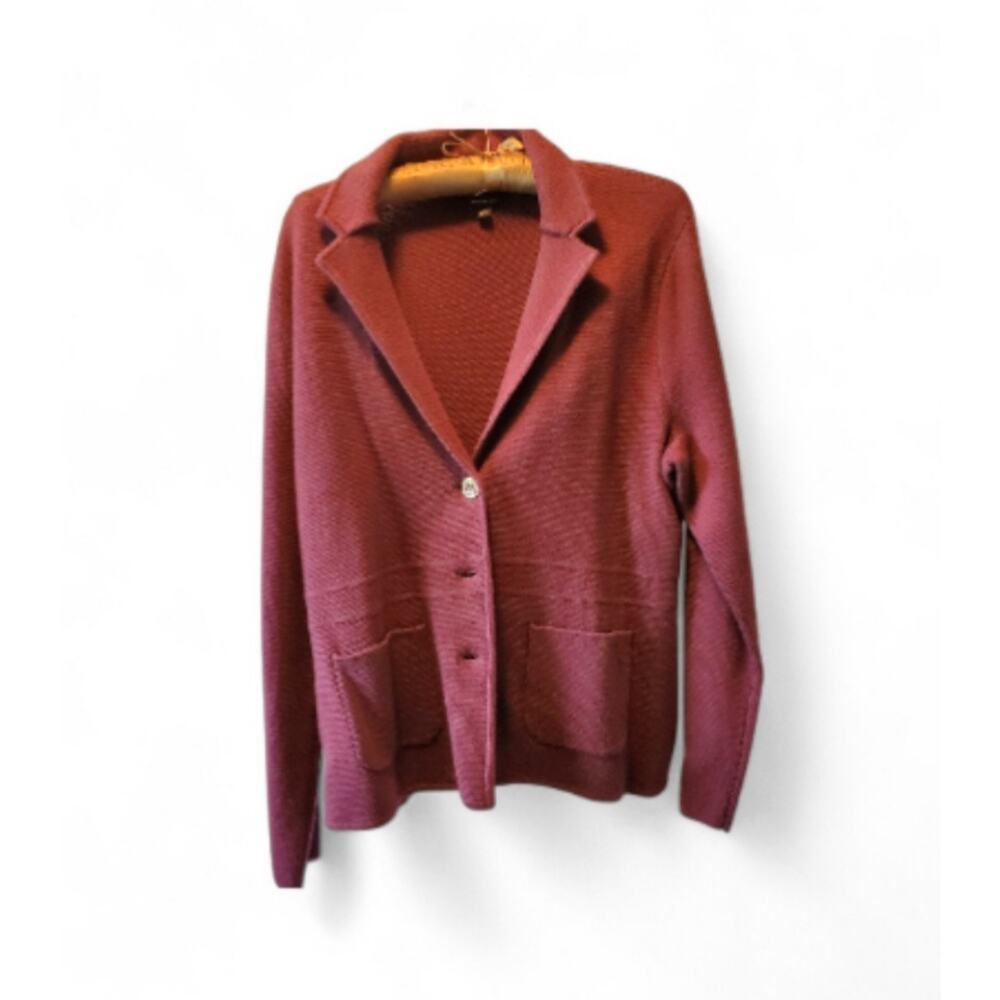 Talbots Pure Merino Wool Purple Cardigan